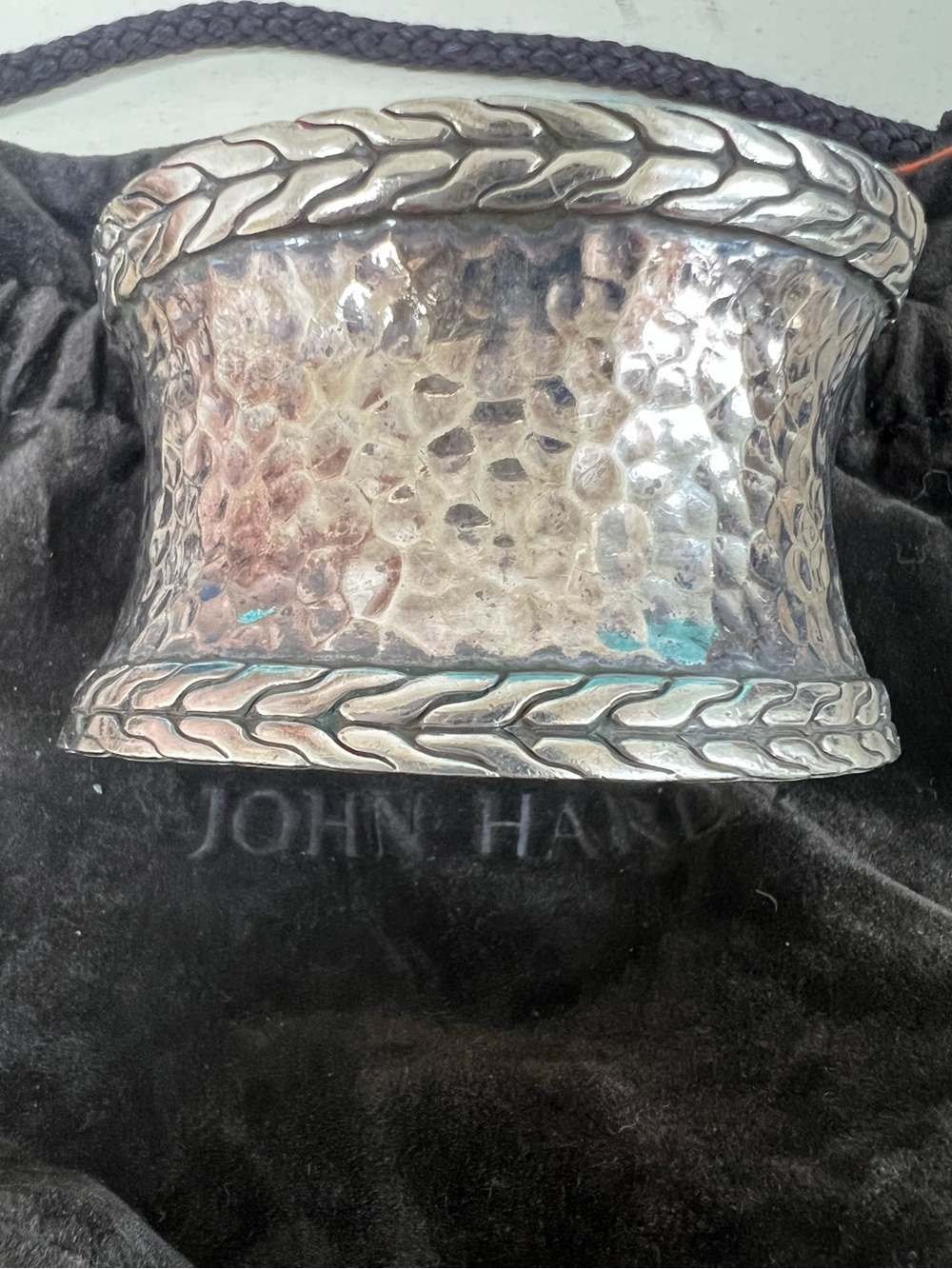 🔴🆑Authentic Vintage JOHN HARDY Sterling Silver Wide Hammered Cuff/ Bracelet 🔴